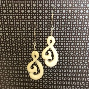 3/$12 White dangle earrings